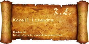 Korell Lizandra névjegykártya